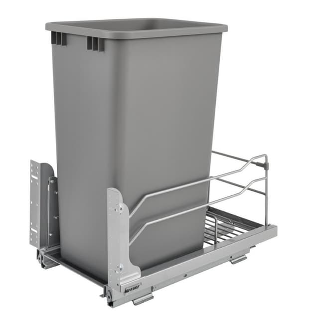 53WC Series Single 50 Quart Bin Bottom Mount Waste Container with Soft-Close, Steel, Rev-A-Shelf