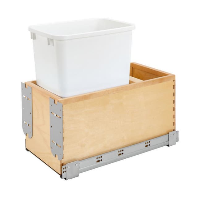 Pro Value Series SZWWB Series Single Bin Bottom Mount Waste Container with Soft Close and Wood Carriage