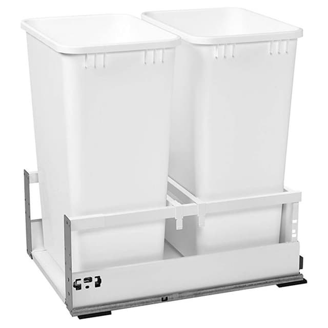 Rev-A-Shelf TWCSD Series Double Bin Bottom Mount Waste Pullout with Soft-close Full extension Slides