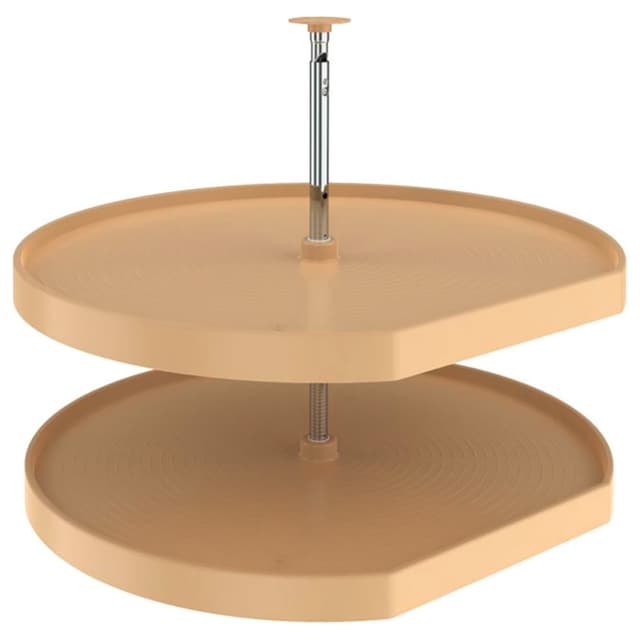 Rev-A-Shelf 7012 Series Polymer D-Shape Lazy Susan, 2 Tray Set with Hardware