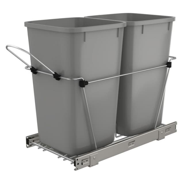 RV-15KD Series Bottom Mount Pull-Out Waste Container, Wire, Rev-A-Shelf