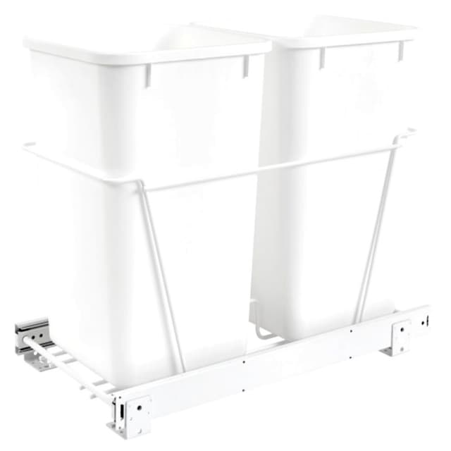 RV-18PB-2 Double Bin Bottom Mount Pull-Out Waste Container, Wire, Rev-A-Shelf