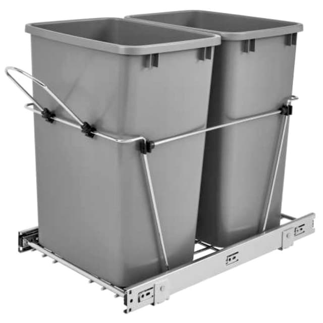 RV-18KD Series Bottom Mount Pull-Out Waste Container, Wire, Rev-A-Shelf
