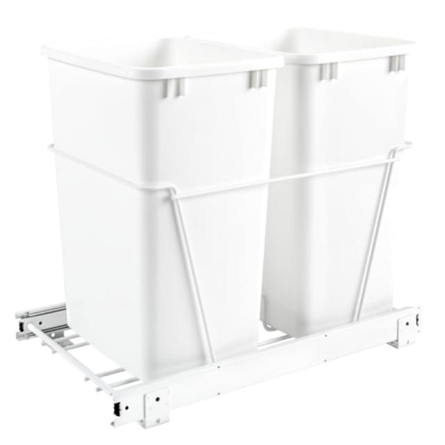RV-18PB-2 Double Bin Bottom Mount Pull-Out Waste Container, Wire, Rev-A-Shelf