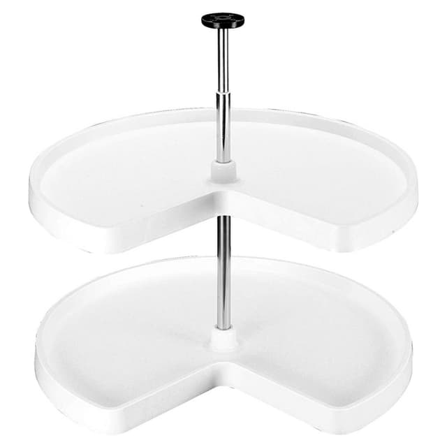 Rev-A-Shelf 3472 Series Value Polymer Kidney Lazy Susan, 2 Tray Set with Hardware
