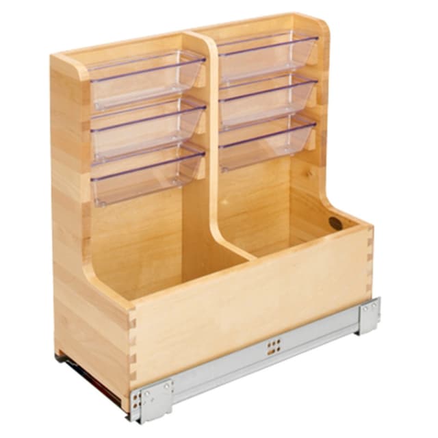 Rev-A-Shelf 441 Maple 4-Shelf Base Cabinet Pullout Organizer with Soft-Close Slides