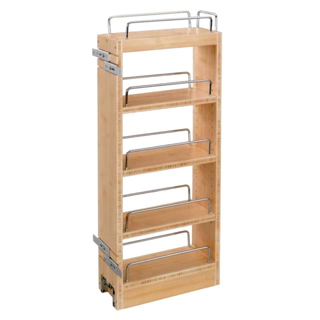 Rev-A-Shelf 448 Series Maple Wall Organizer Soft-Close Full Extension Slides, Door Mount