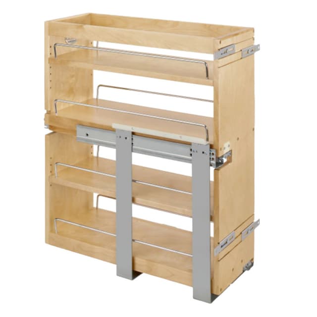 Rev-A-Shelf 449 Maple 4-Shelf Base Cabinet Pullout Organizer with Soft-Close Slides