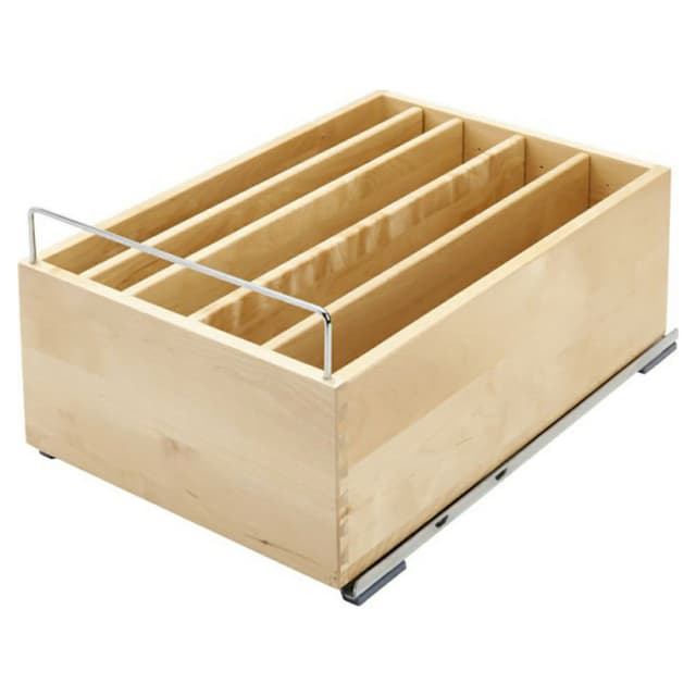 Rev-A-Shelf 4CDS Maple Base Cabinet Pullout Organizer with Soft-Close Slides