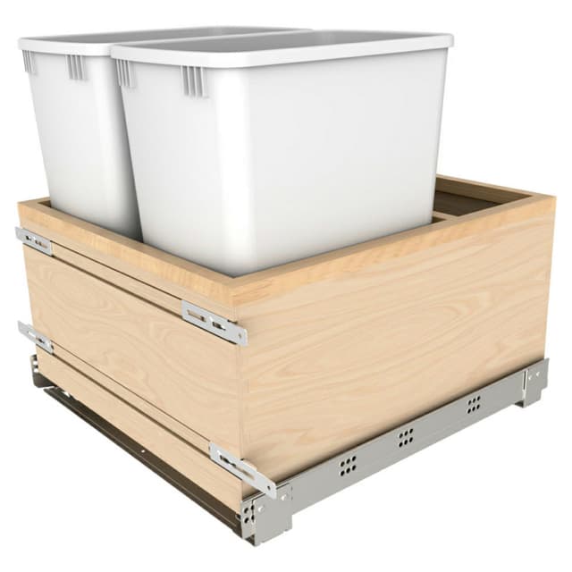 4VLWCSC Series Double Bin Bottom Mount Waste Containers for 24" Cabinet, Rev-A-Shelf