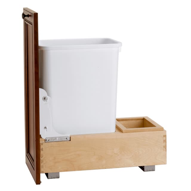 4WC Series Single Bin Bottom Mount Waste Container for 15" Cabinet, Maple, Rev-A-Shelf