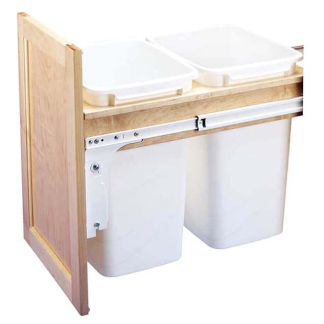 4WCTM-15DM2-343-FL Series Top Double Bin Mount Waste Container, Rev-A-Shelf