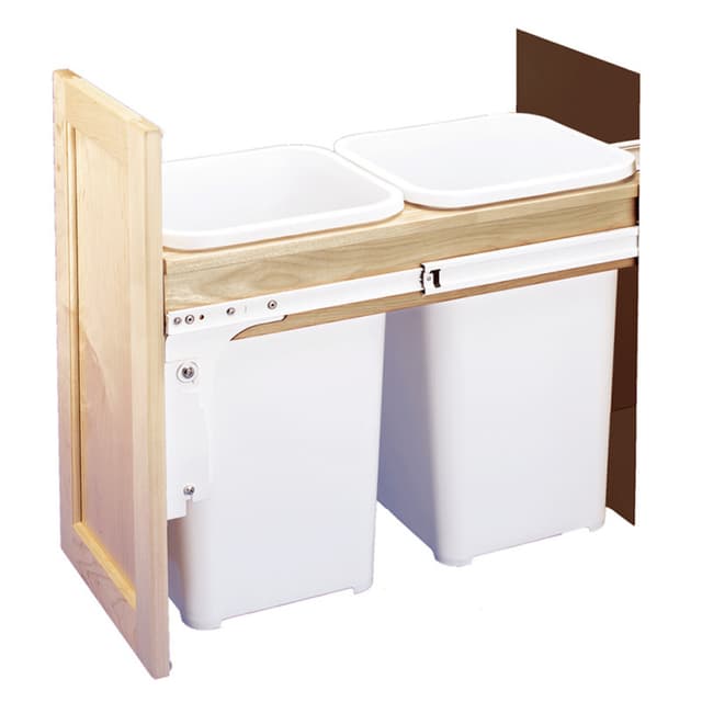 4WCTM-15DM2 Series Top Double Bin Mount Waste Container, Rev-A-Shelf