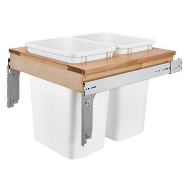 4WCTM-24DM2-162 Series Top Double Bin Mount Waste Container, Rev-A-Shelf