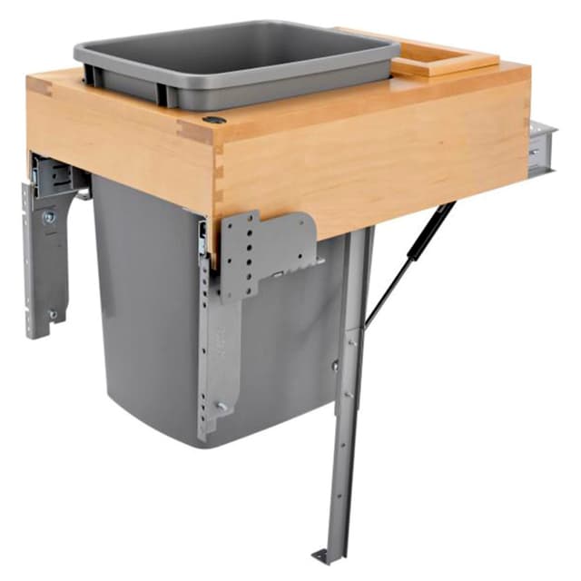 4WCTM-RM Series Top Mount Maple Single Bin Waste Container, 35 quart, for Face-Frames, Rev-A-Shelf Corporation