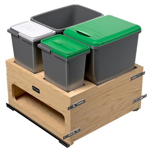Rev-A-Shelf 4WCWM Series Quad Bin Bottom Mount Waste Containers
