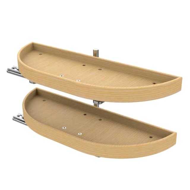 4WLS Series Wood Half Moon 2 Shelf Pivot and Slide Lazy Susan, Rev-A-Shelf