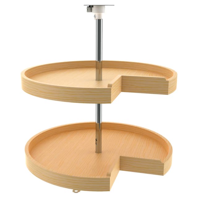 Rev-A-Shelf 4WLS-942 Series Wood Pie Cut Lazy Susan For 33" Corner Cabinet, 2 Tray Set with Hardware