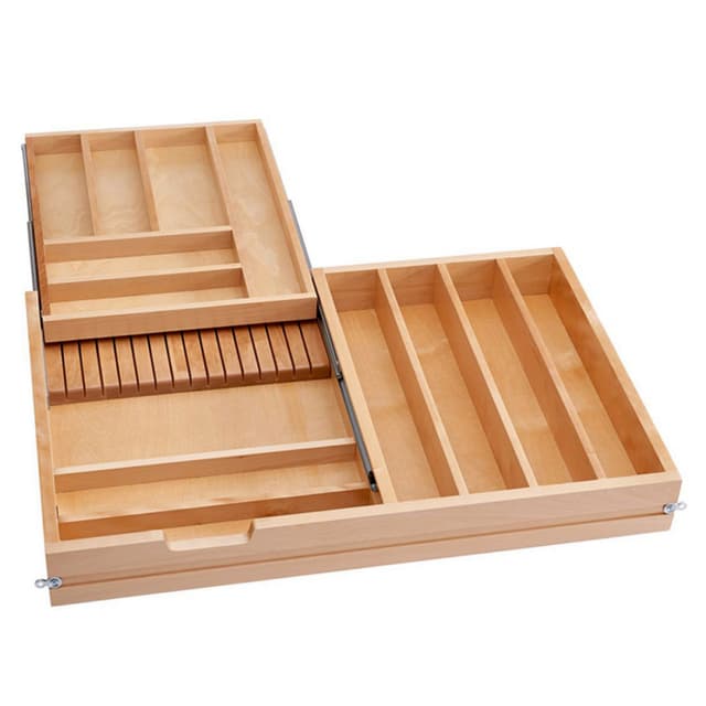 4WTCD Series Tiered Cutlery Drawer, No Slides, Rev-A-Shelf