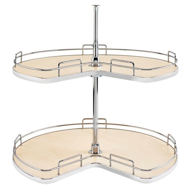 Rev-A-Shelf 53472 Series Kidney Shaped Lazy Susan, 2 Tray Set with Hardware