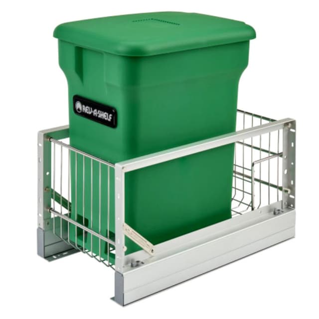 5349 Single Compost Bin Bottom Mount Waste Container with Soft-Close, Rev-A-Shelf