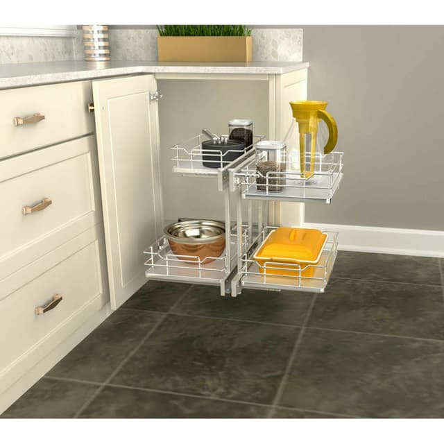 53PSPE3 Series Solid Bottom Blind Corner Optimizer for 18" Opening, Rev-A-Shelf