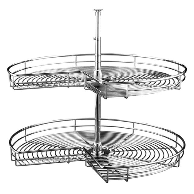 Rev-A-Shelf 5472 Series Chrome Kidney Lazy Susan 2 Tray Set with Hardware