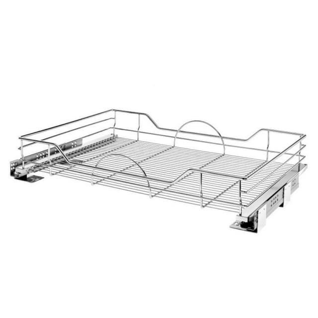 Rev-A-Shelf 5370 Chrome 1-Shelf Pullout Organizer with Soft-Close Slides