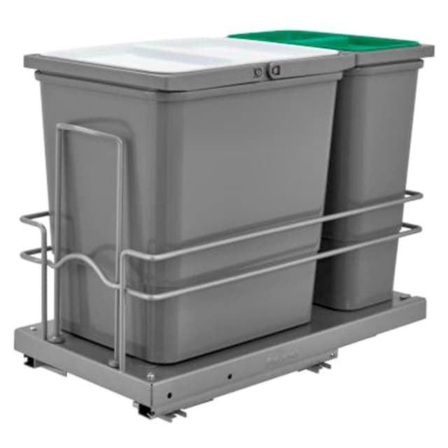Rev-A-Shelf 5SBWCC Series Bottom Mount Waste Pullout with Soft-close Full extension Slides