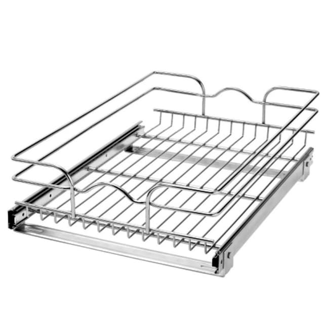 Rev-A-Shelf 5WB1 Chrome 1-Shelf Pullout Organizer with Standard Slides