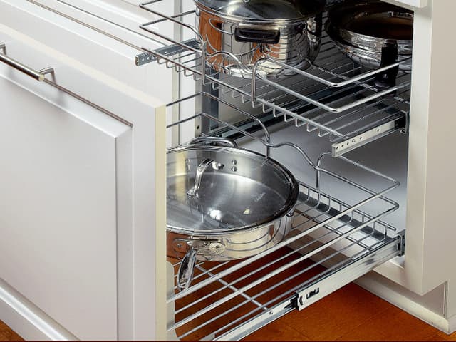 Rev-A-Shelf 5WB2 Chrome 2-Shelf Pullout Organizer with Standard Slides