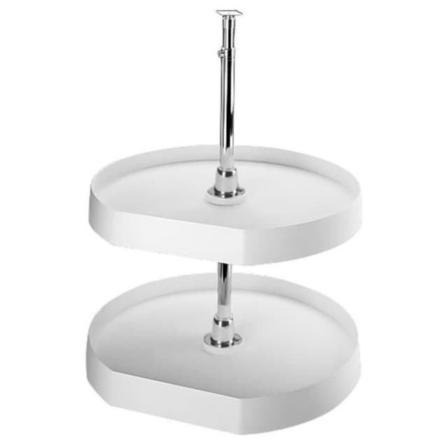 Rev-A-Shelf LD-2262 Series Polymer D-Shape Lazy Susan, 2 Tray Set with Hardware, Bottom Mount