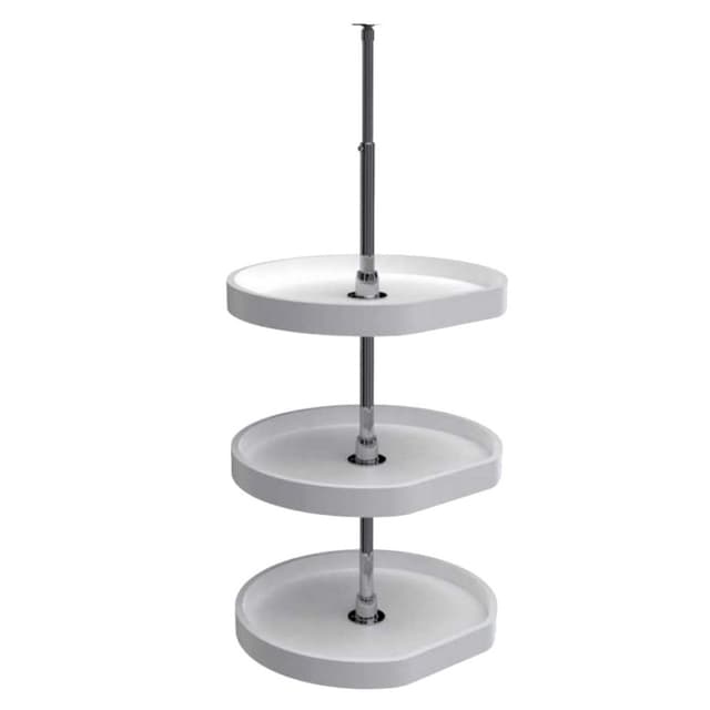 Rev-A-Shelf 6273 Series Polymer D-Shape Lazy Susan, 3 Tray Set with Hardware