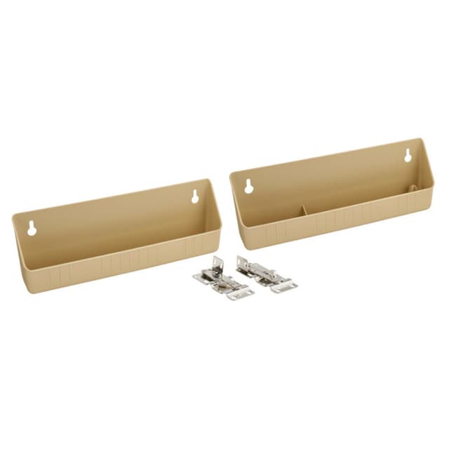 6572 Series Almond Polymer Molded Sink Front Tip-Out Tray with Hinges, Rev-A-Shelf