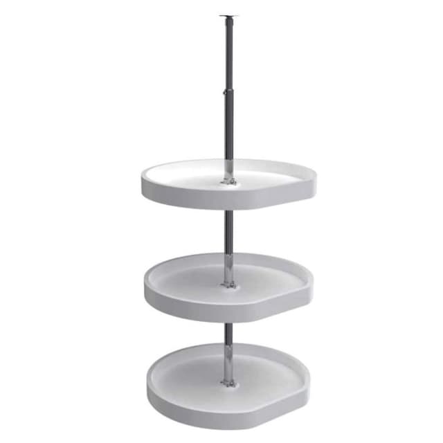 Rev-A-Shelf 7013 Series Polymer D-Shape Lazy Susan, 3 Tray Set with Hardware