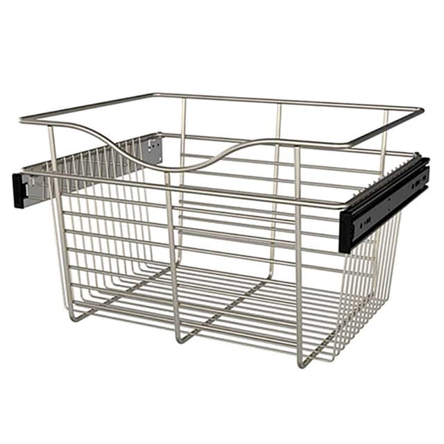 Rev-A-Shelf CB Series 18" Wide Satin Nickel Wire Pullout Baskets