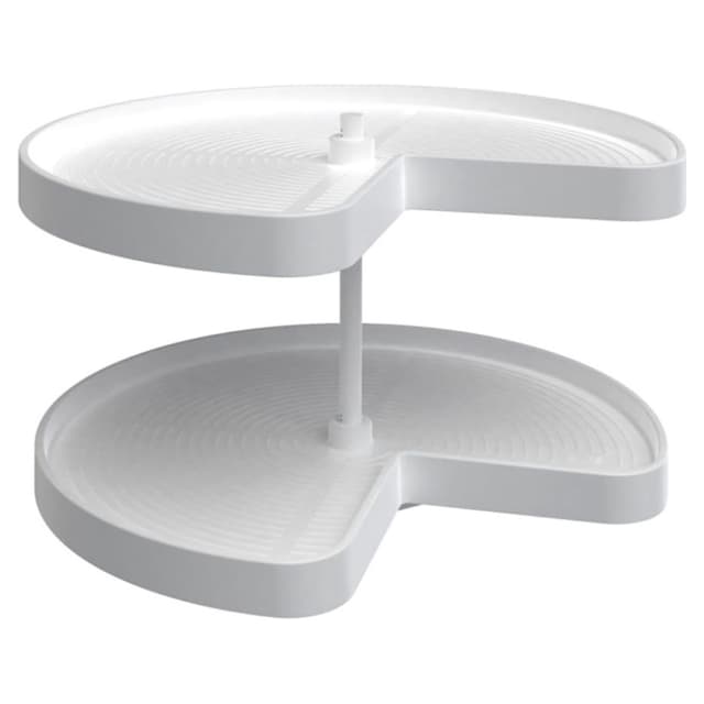 Rev-A-Shelf LD-2472 Series Polymer Kidney Shape Lazy Daisy Susan, 2 Tray Set with Bottom Mount Hardware