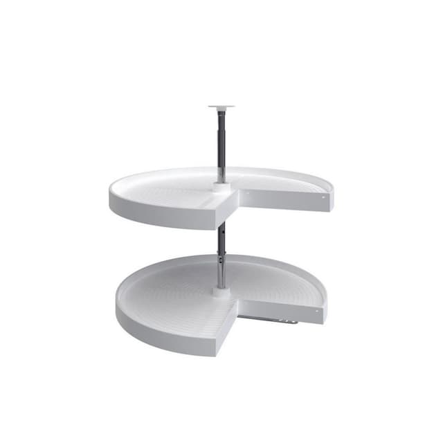 Rev-A-Shelf LD-2942 Series Polymer Pie-Cut Lazy Daisy Wall Susan, 2 Tray Set with Hardware