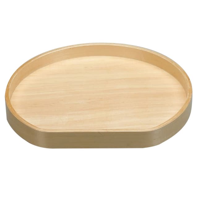 Rev-A-Shelf LD-4BW-201 Series Banded Wood D-Shape Lazy Susan Tray with Bearing