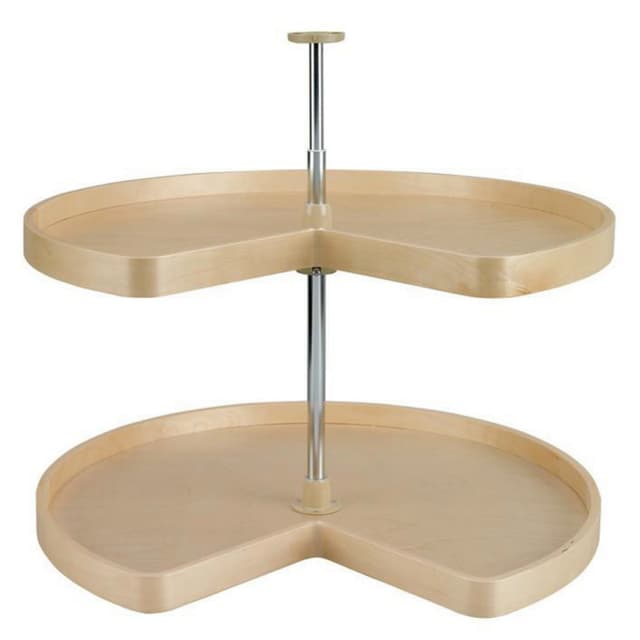 Rev-A-Shelf LD-4BW-472 Series Banded Wood Kidney Shape Lazy Susan, 2 Tray Set with Hardware