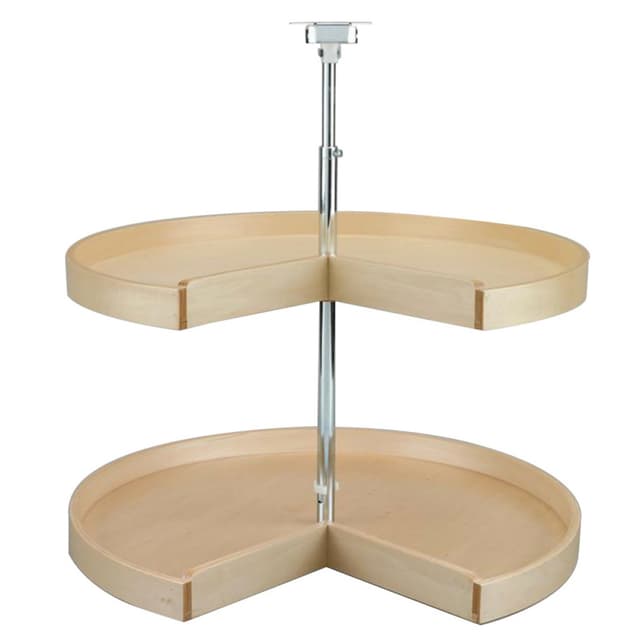 Rev-A-Shelf LD-4BW-942 Series Banded Wood Pie-Cut Lazy Susan, 2 Tray Set with Hardware