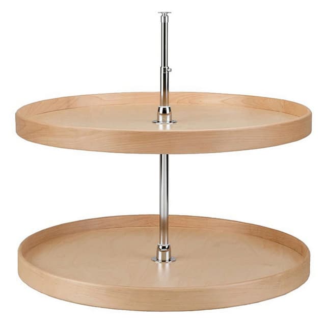 Rev-A-Shelf LD-4NW-072 Series Wood Full Circle Lazy Susan for Wall Cabinets, 2 Tray Set with Hardware