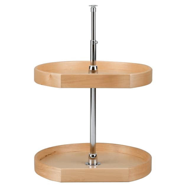 Rev-A-Shelf LD-4NW-272 Series Wood D-Shape Lazy Susan, 2 Tray Set with Hardware