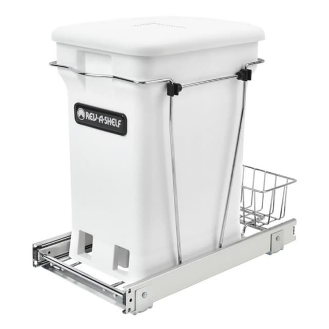 RV-12KD Series Bottom Mount Pull-Out Waste Container with Compo+, Wire, Rev-A-Shelf