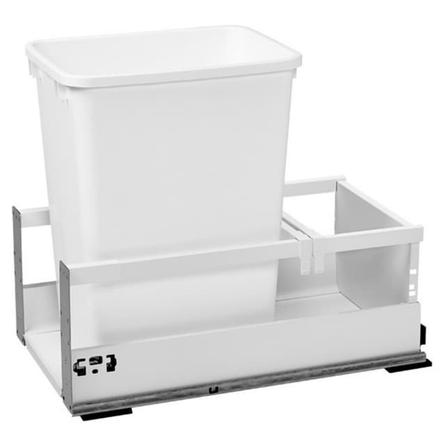 Rev-A-Shelf TWCSD Series Single Bin Bottom Mount Waste Pullout with Soft-close Full extension Slides