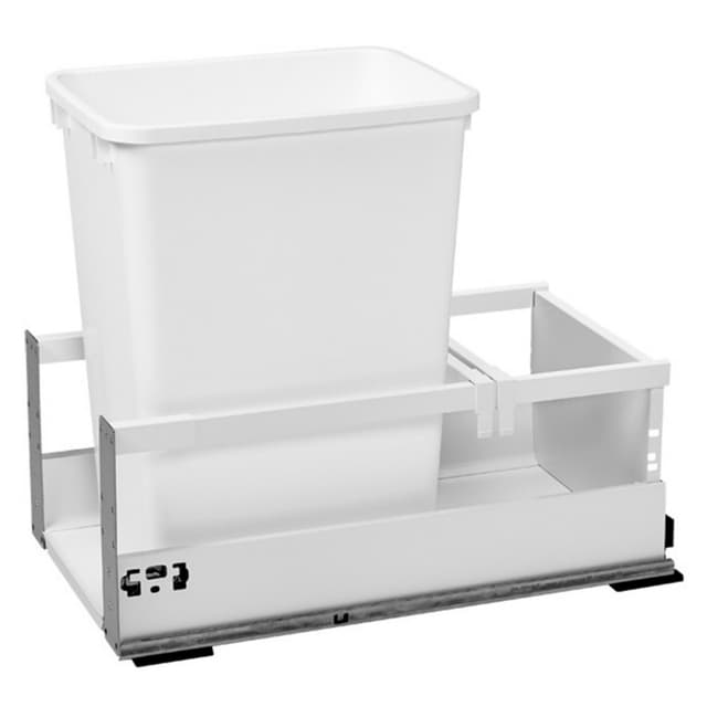Rev-A-Shelf TWCSD Series Single Bin Bottom Mount Waste Pullout with Soft-close Full extension Slides