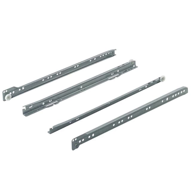 Salice 3/4 Extension Self-Close Epoxy Coated Euro Slide A208 Series, Unhanded Side Mount White