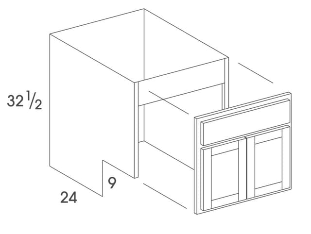 Sink Base, ADA, Removeable Front Waverly White