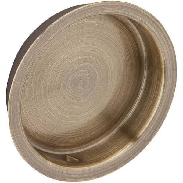 Sliding Door Pulls Flush Finger Pulls, Brass 2-7/16" Diameter, Antique Brass