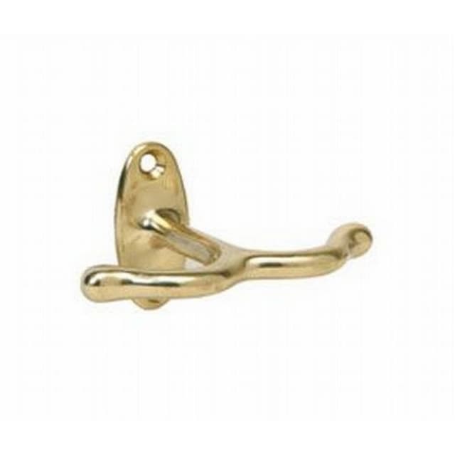 Ceiling and Purse Hooks 2-Prong Ceiling Hooks, Bright Brass
